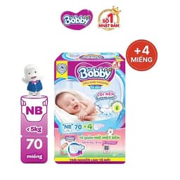 (MỚI)Tã dán Bobby size M 76miếng (6-11kg),S 80miếng (4-8kg)-siêu khô thoáng,thấm hút tốt 5