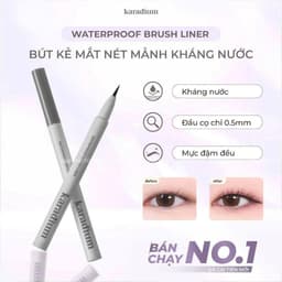 Bút Kẻ Mắt Nước Karadium Waterproof Brush Liner Black, Dạ Kẻ Mắt Karadium Waterproof 0.5mm 4