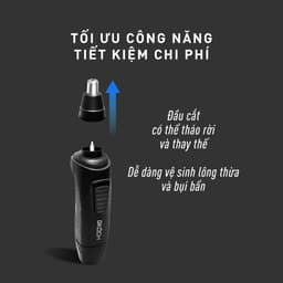 Máy tỉa lông mũi GKÖCH 213, Lưỡi Thép Không Gỉ, An Toàn, Dùng pin AA, Cắt Êm Không Đau 8
