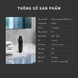 Máy tỉa lông mũi GKÖCH 213, Lưỡi Thép Không Gỉ, An Toàn, Dùng pin AA, Cắt Êm Không Đau 9