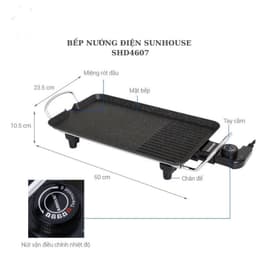 Bếp Nướng Điện Không Khói SUNHOUSE SHD4607, Bếp Nướng Điện công suất 1500w, 5 mức nhiệt, mặt tráng men chống dính 3