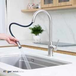 Vòi rửa bát Kluger KLF0030S NOVA Series | Vòi dây rút 2 đường nước Nóng - Lạnh 5
