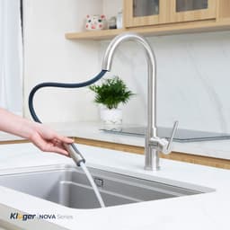 Vòi rửa bát Kluger KLF0030S NOVA Series | Vòi dây rút 2 đường nước Nóng - Lạnh 6
