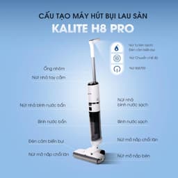 Máy hút bụi lau sàn Kalite H8 Pro, Lực Hút 11000PA Pin Hoạt Động Dài, Hàng Chính Hãng 8