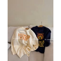 EMPINKSTUDIO / ÁO SWT HUM.AN MADE DÁNG RỘNG DẤU QUẦN NAM / NỮ ( gấu) 4