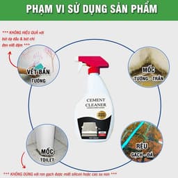 Tẩy Cặn Canxi Đa Năng CEMENT CLEANER 500ML – Làm Sạch Inox, Vòi Nước, Gạch Men, Kính Nhà Tắm 6