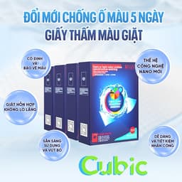 Giấy Thấm Màu Khi Giặt CUBIC AQUA 120 Tờ – Chống Loang Màu, Giữ Quần Áo Như Mới 5