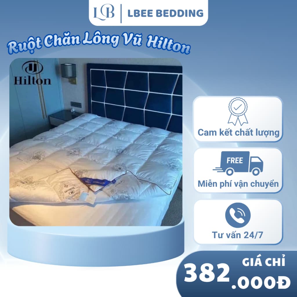 Ruột Chăn Lông Vũ Siêu Nhẹ Hilton Nhập Khẩu 3kg ,Kích Thước 2mx 2m3