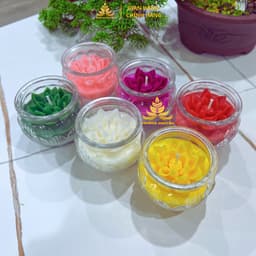 Hộp 12 Ly Nến Bơ Diệu Liên Hoa, Nhiều Màu, An Toàn, Không Khói, Nến Bơ Thực Vật Cúng Dường,Thần Tài, Dâng Lễ Cháy 24h 7