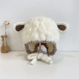 Mũ Len Cừu HOBBY Lông Bịt tai Mềm Mại Thoáng Khí Cho Bé Trai Bé Gái 6-36 THÁNG 7