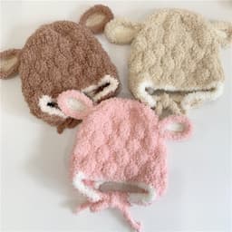 Mũ Len Cừu HOBBY Lông Bịt tai Mềm Mại Thoáng Khí Cho Bé Trai Bé Gái 6-36 THÁNG 8