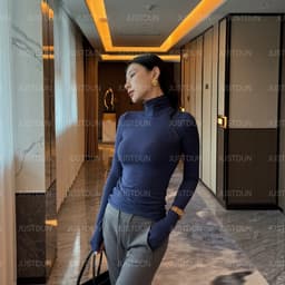 [BẢN MỚI LÓT LÔNG ] Áo Thun Nữ Ôm Body JUSTDUN 640 -Cotton Lông Mịn Cao Cấp, Cổ Cao 8