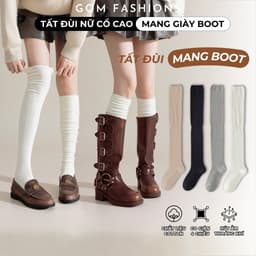 Tất đùi nữ lolita mùa đông mang boot GOMTAT, vớ đùi cổ cao thời trang, mang giày bốt, mềm mịn giữ ấm - KEM-002 1