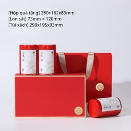 Bộ hộp trà quà tặng trụ tròn Lá Trà, Hộp quà tặng đựng trà cà phê matcha Tết 2026 - HVL TEA 7