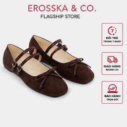 Erosska - Giày búp bê chấm bi kiểu dáng balletcore hottrend màu đen chấm bi - EL086 9