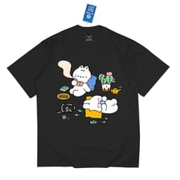 Áo Thun HY KORÉ Icon Thỏ Lười 3065 Form Rộng Localbrand Oversize Unisex Vải Poly 100% Nam Nữ Mặc Đẹp 8
