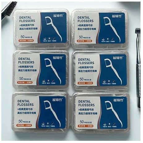 Combo Tăm Chỉ Nha Khoa Vệ Sinh Răng Miệng, Chỉ Nha Khoa Hộp 50 Chiếc HA001