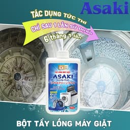 Bột Tẩy Lồng Máy Giặt  ASAKI Chính Hãng 300g – Sạch Cặn Bẩn, Khử Mùi, Diệt Khuẩn 2