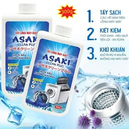 Bột Tẩy Lồng Máy Giặt  ASAKI Chính Hãng 300g – Sạch Cặn Bẩn, Khử Mùi, Diệt Khuẩn 7