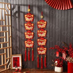 Set câu đối đỏ trang trí tết 2026, set đối đỏ phát tài phát lộc, chúc mừng năm mới đem lại may mắn 2
