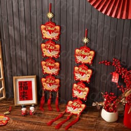 Set câu đối đỏ trang trí tết 2026, set đối đỏ phát tài phát lộc, chúc mừng năm mới đem lại may mắn 4