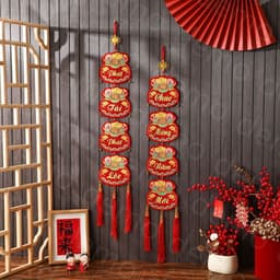 Set câu đối đỏ trang trí tết 2026, set đối đỏ phát tài phát lộc, chúc mừng năm mới đem lại may mắn 3