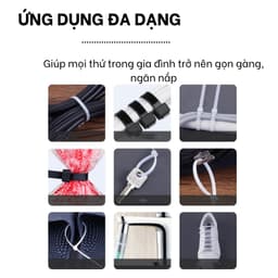 Dây rút nhựa màu đen nhiều kích cỡ 10cm, 15cm, 20cm, 25cm, 30cm, 100 sợi/ túi 6