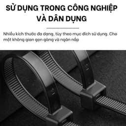 Dây rút nhựa màu đen nhiều kích cỡ 10cm, 15cm, 20cm, 25cm, 30cm, 100 sợi/ túi 3