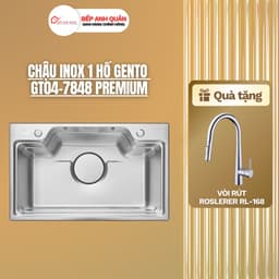 Chậu Rửa Bát Inox Chống Xước GENTO: GT04 – 7848 Premium | TẶNG VÒI ROSLERER RL-168 1