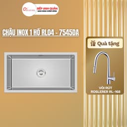 Chậu rửa bát Roslerer  RL04-7545DA | Chậu 1 hố inox âm toàn phần | TẶNG VÒI ROSLERER RL-168 1