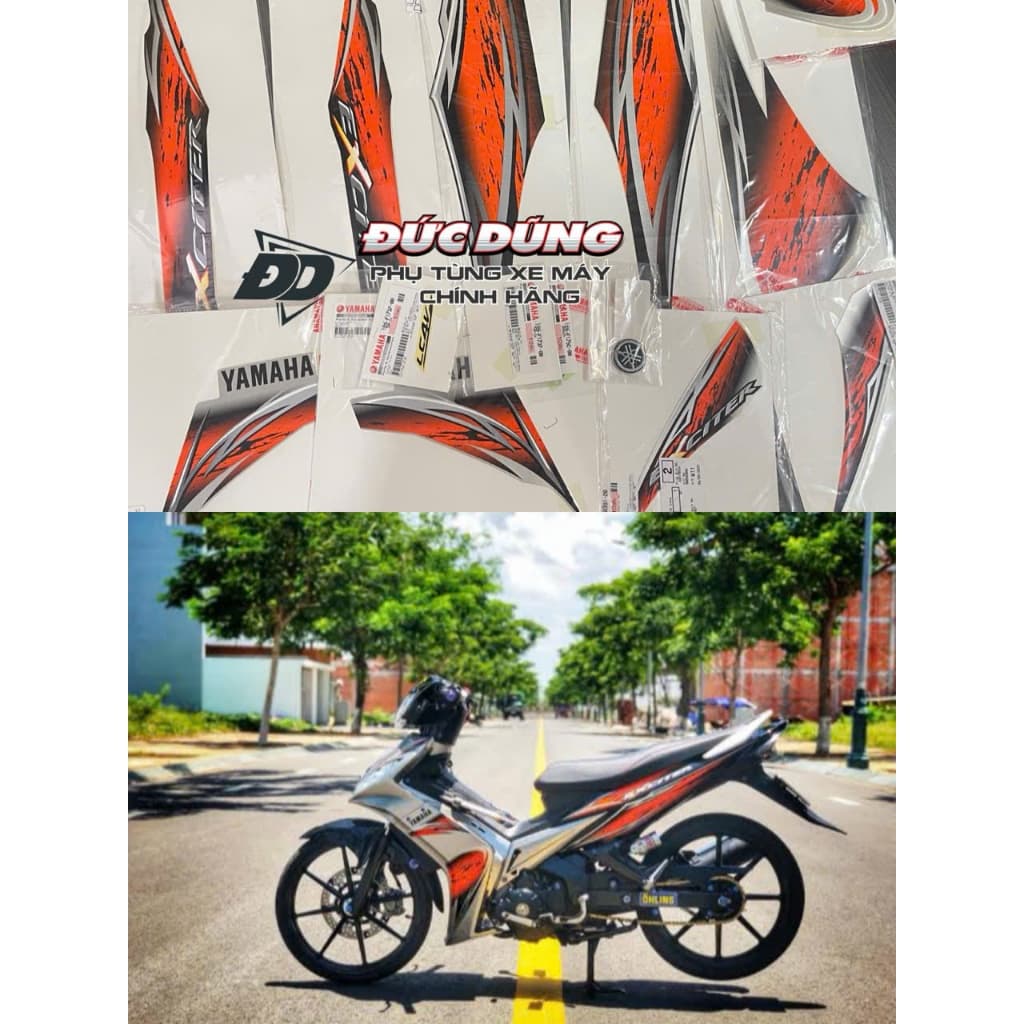  Bộ tem Exciter 2006 bạc đen tem cam, tem zin chính hãng có logo đầy đủ bộ