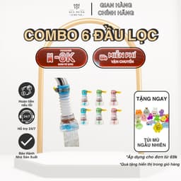 COMBO 6 Đầu Vòi Lọc Chống Bắn Nước Có Bộ Lọc Xoay 360 Độ - Đầu Lọc Nước 3 Tầng Kéo Dãn 12cm 2
