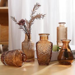 Lọ thuỷ tinh mini màu hổ phách - Màu nâu cam - Tổng hợp nhiều mẫu lọ thuỷ tinh decor 6