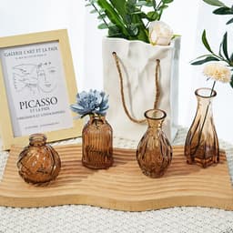 Lọ thuỷ tinh mini màu hổ phách - Màu nâu cam - Tổng hợp nhiều mẫu lọ thuỷ tinh decor 4
