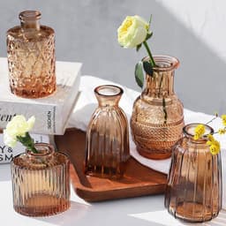 Lọ thuỷ tinh mini màu hổ phách - Màu nâu cam - Tổng hợp nhiều mẫu lọ thuỷ tinh decor 7