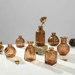 Lọ thuỷ tinh mini màu hổ phách - Màu nâu cam - Tổng hợp nhiều mẫu lọ thuỷ tinh decor 3