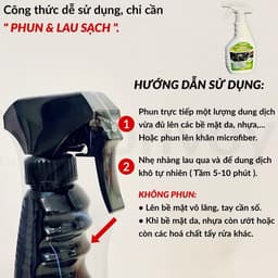 Xịt Vệ Sinh Nội Ngoại Thất Ô Tô Đa Năng GREEN CLEAN 500ml – Làm Sạch Ghế, Taplo, Trần Xe, Vỏ Xe 8