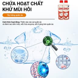 Xịt Tẩy Trắng Quần Áo LENCY 500ml – Làm Sáng Quần Áo, Loại Bỏ Vết Ố Cứng Đầu 8