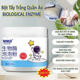 Bột Tẩy Trắng Quần Áo Enzyme Sinh Học LUJIE 260G – Tẩy Ố Vàng, Làm Sáng Quần Áo Nhanh 9