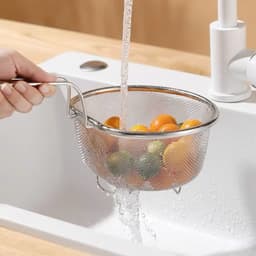 Rổ Lưới Inox "Trụng Rau " Có Tay Cầm Size 18cm – Rổ Lọc Có Tay Cầm Để Chiên Và Nấu Ăn Vớt Mì, Luộc Há Cảo – Inox Dày Bền 9