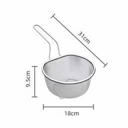 Rổ Lưới Inox "Trụng Rau " Có Tay Cầm Size 18cm – Rổ Lọc Có Tay Cầm Để Chiên Và Nấu Ăn Vớt Mì, Luộc Há Cảo – Inox Dày Bền 7