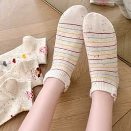 SET 10 Đôi Tất Cổ Thấp Họa Tiết Dễ Thương Cún Gấu Thỏ Chấm Bi Cho Nữ - Phong Cách Xinh Xắn 2