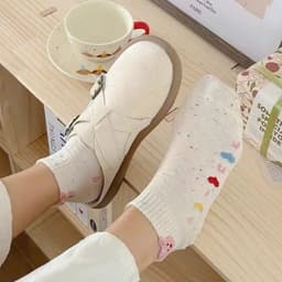 SET 10 Đôi Tất Cổ Thấp Họa Tiết Dễ Thương Cún Gấu Thỏ Chấm Bi Cho Nữ - Phong Cách Xinh Xắn 3