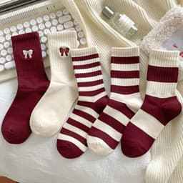 Túi sét 10 đôi )Vớ, Tất Kẻ Cao Cổ ,Thời Trang Nữ mẫu mới hot nhất .Chất liệu cotton  ,Dày dặn thoáng khí ,chống hôi chân 2