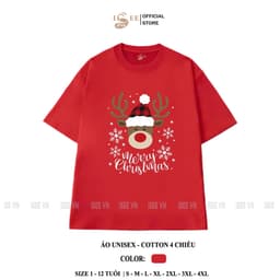 Áo thun gia đình Unisex ISEE VN in hình NOEL, áo thun giáng sinh form rộng , cotton 4 chiều mềm mịn đủ size cho gia đình 4