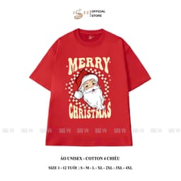 Áo thun gia đình Unisex ISEE VN in hình NOEL, áo thun giáng sinh form rộng , cotton 4 chiều mềm mịn đủ size cho gia đình 2