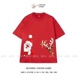 Áo thun gia đình Unisex ISEE VN in hình NOEL, áo thun giáng sinh form rộng , cotton 4 chiều mềm mịn đủ size cho gia đình 6
