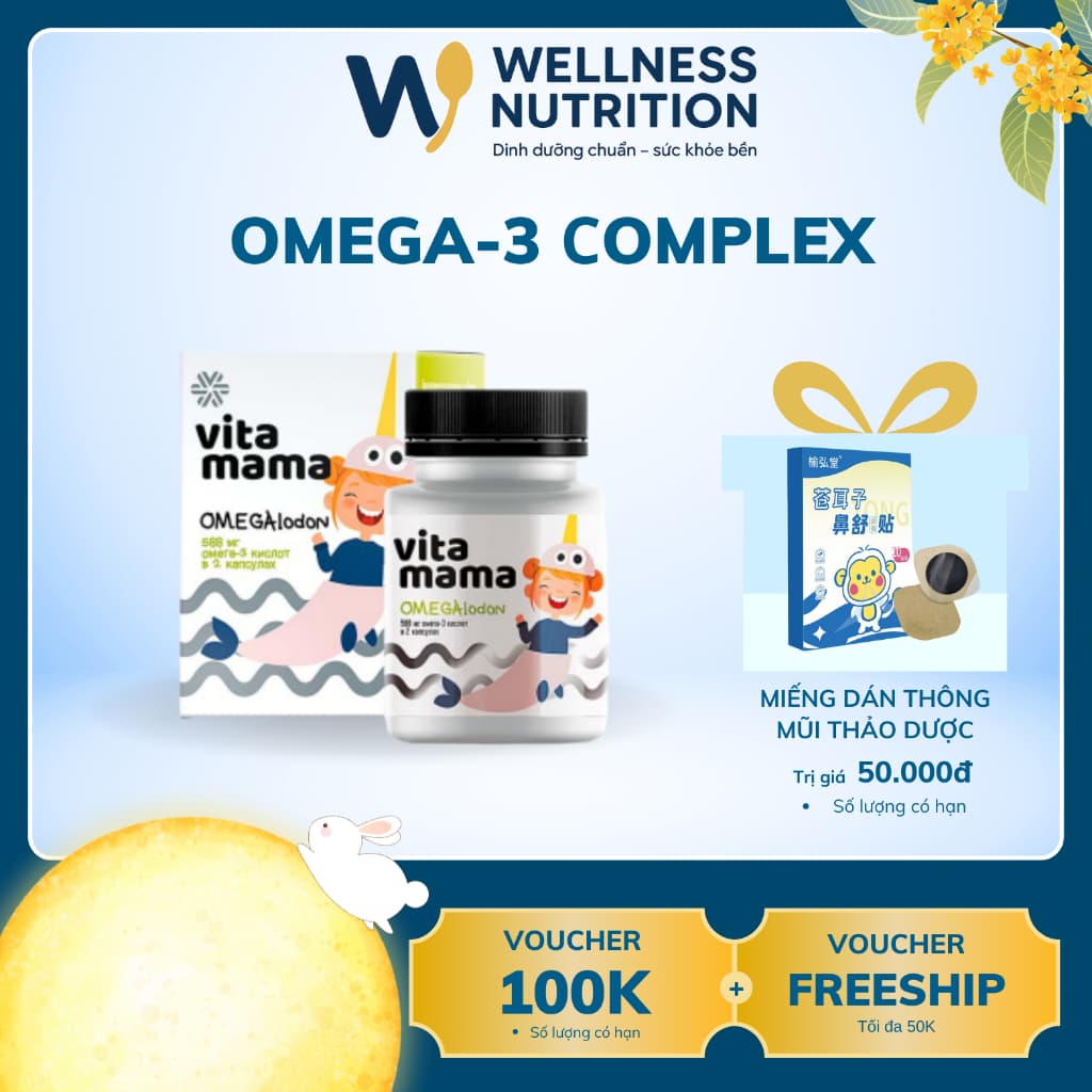 Thực phẩm VitaMama Siberian Omega-3 Сomplex (multifruit), bổ sung dinh dưỡng cho mắt và não bộ trẻ - 90 viên