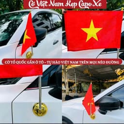 Cờ Tổ Quốc gắn ngoài xe ô tô, cờ Việt Nam đế mạ vàng hít chân không gắn Capo trang trí xe ô tô 9