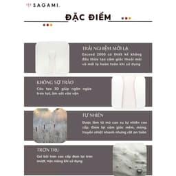 Bao cao su Sagami Exceed 2000, Thiết kế 3D Siêu mỏng, một lần thắt,  Hộp 12 cái 9
